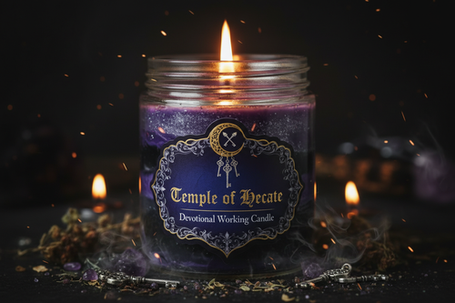 Temple of Hecate — Devotional Working Candle- image with  text