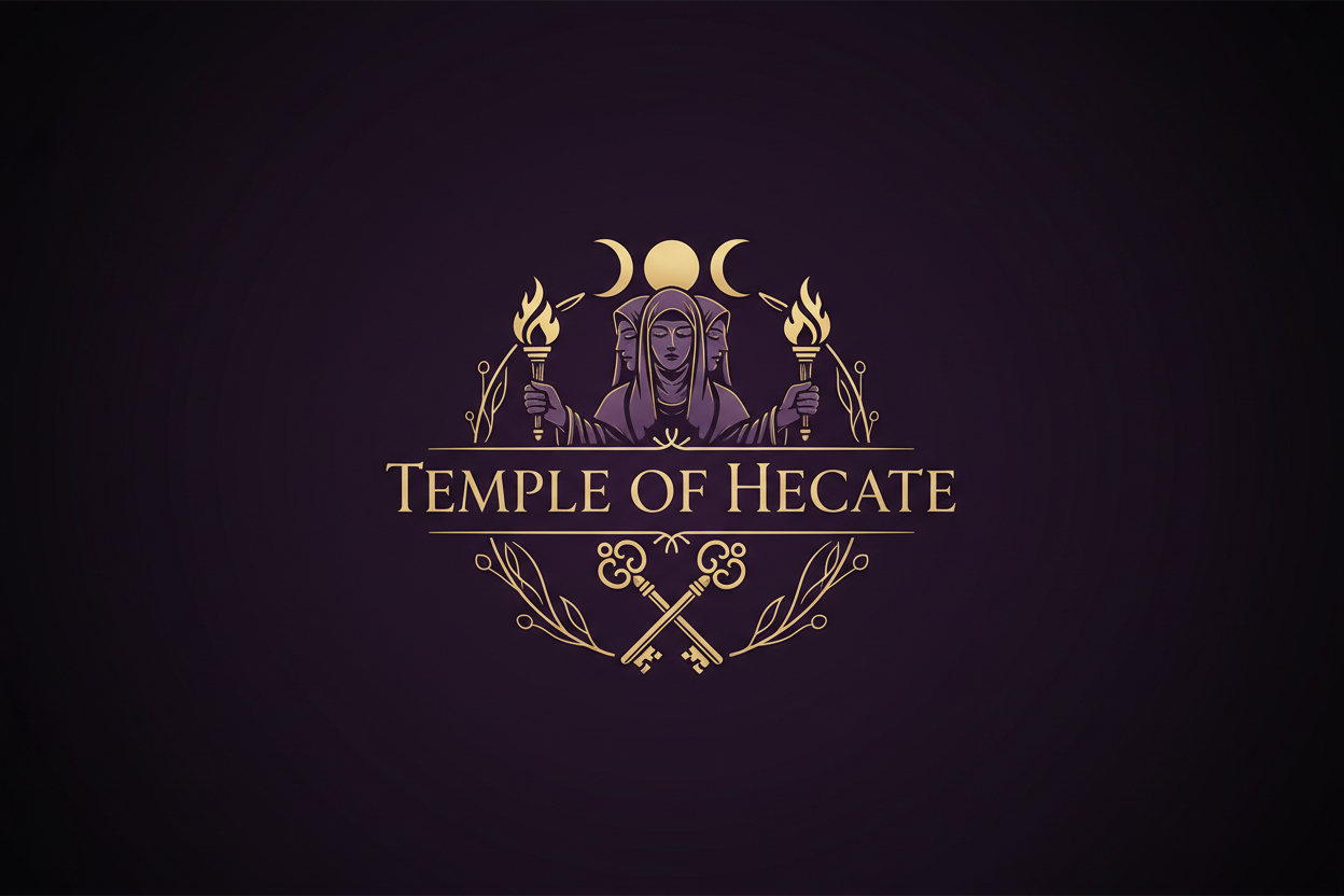 Temple of Hecate- store brand logo with name and image